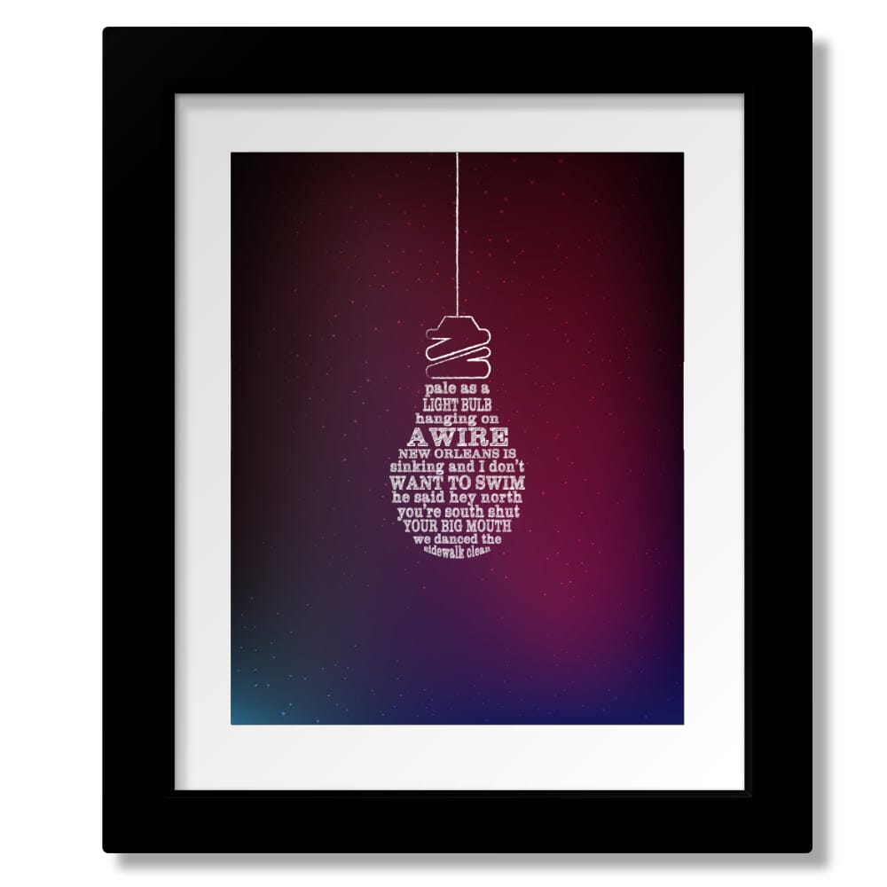 New Orleans is Sinking by Tragically Hip - Song Lyric Print Song Lyrics Art Song Lyrics Art 8x10 Matted and Framed Print