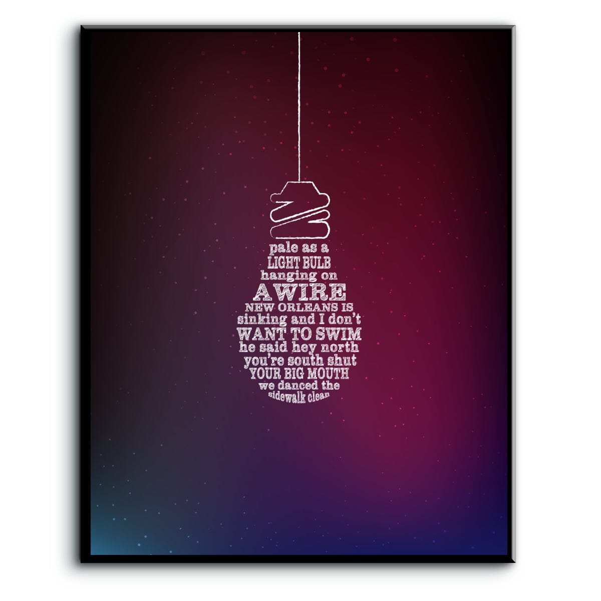 New Orleans is Sinking by Tragically Hip - Song Lyric Print Song Lyrics Art Song Lyrics Art 8x10 Plaque Mount