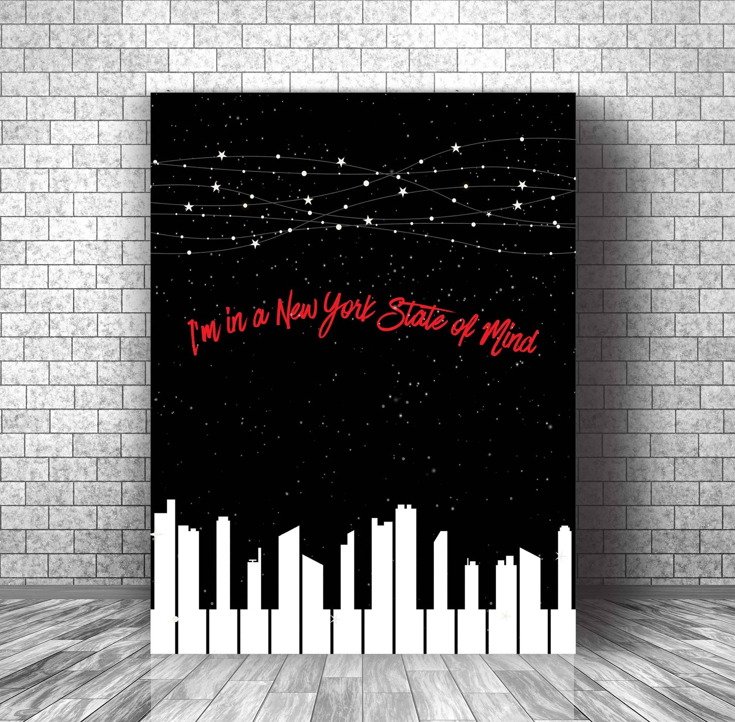 New York State of Mind by Billy Joel - Song Lyrics Art Print Song Lyrics Art Song Lyrics Art 11x14 Canvas Wrap