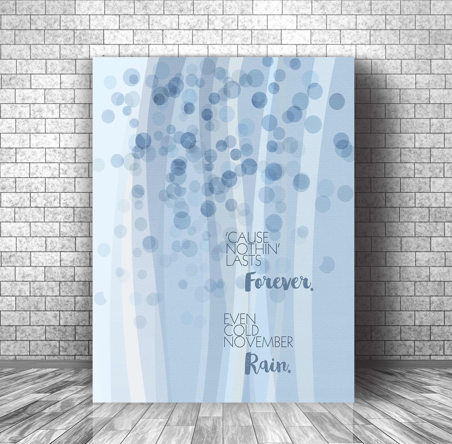 November Rain by Guns n' Roses - Lyric Inspired Music Print Song Lyrics Art Song Lyrics Art 16x20 Canvas Wrap