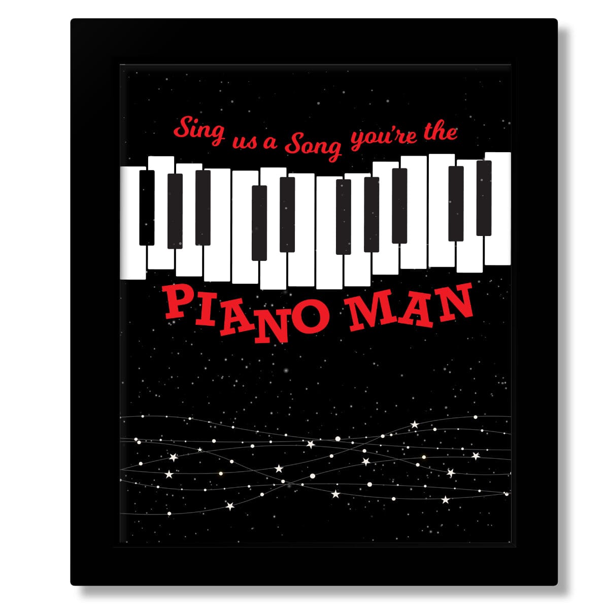 Piano Man by Billy Joel - Classic Rock Art Song Lyrics Print Song Lyrics Art Song Lyrics Art 8x10 Framed Print (without mat)