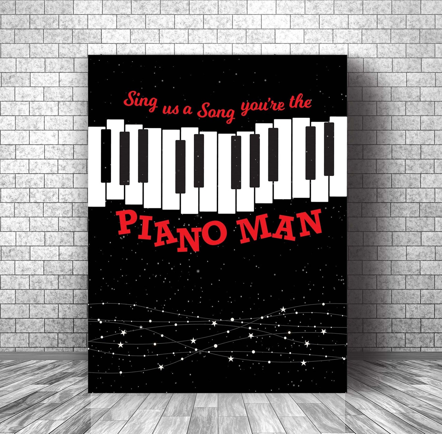 Piano Man by Billy Joel - Classic Rock Art Song Lyrics Print Song Lyrics Art Song Lyrics Art 11x14 Canvas Wrap