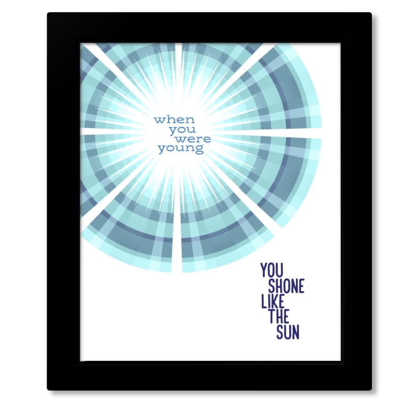 Shine on Crazy Diamond by Pink Floyd - Rock Song Lyric Art Song Lyrics Art Song Lyrics Art 8x10 Framed print without Mat