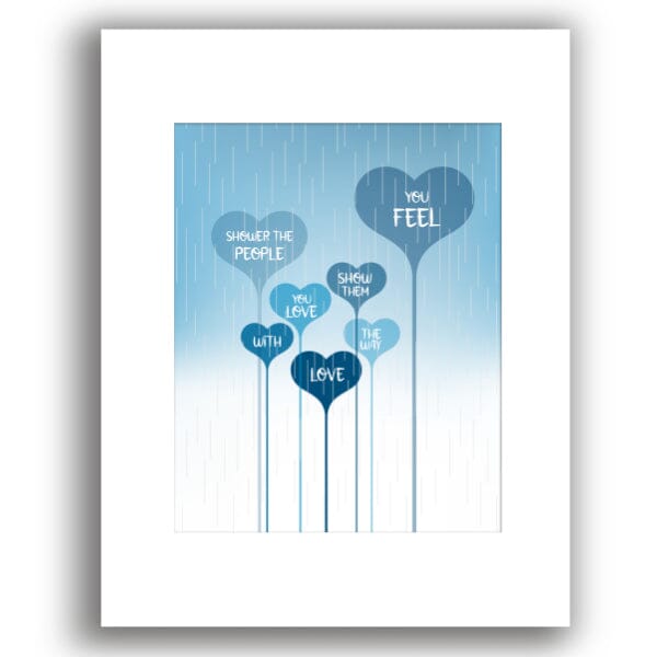 Shower the People by James Taylor - Song Lyric Wall Decor Song Lyrics Art Song Lyrics Art 8x10 White Matted Print