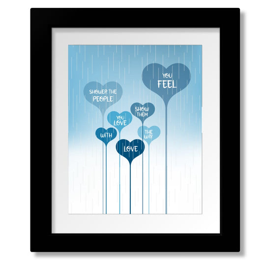 Shower the People by James Taylor - Song Lyric Wall Decor Song Lyrics Art Song Lyrics Art 8x10 Matted & Framed Print