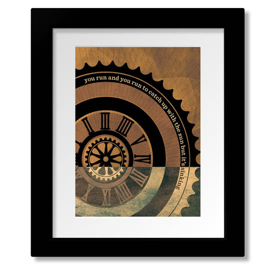 Time by Pink Floyd - Song Lyric Music Quote Artwork Print Song Lyrics Art Song Lyrics Art 8x10 Framed and Matted Print