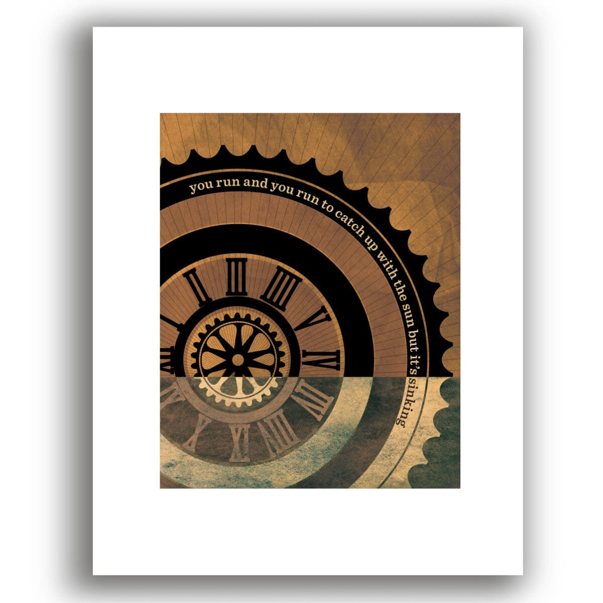 Time by Pink Floyd - Song Lyric Music Quote Artwork Print Song Lyrics Art Song Lyrics Art 8x10 White Matted Print