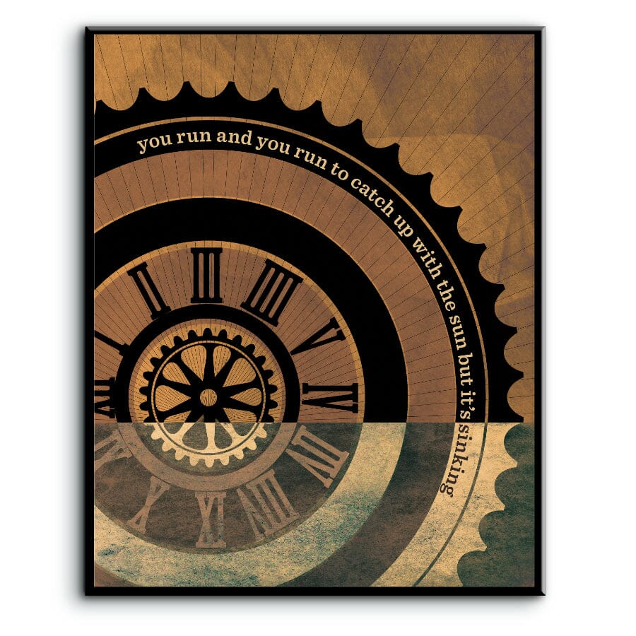 Time by Pink Floyd - Song Lyric Music Quote Artwork Print Song Lyrics Art Song Lyrics Art 8x10 Plaque Mount