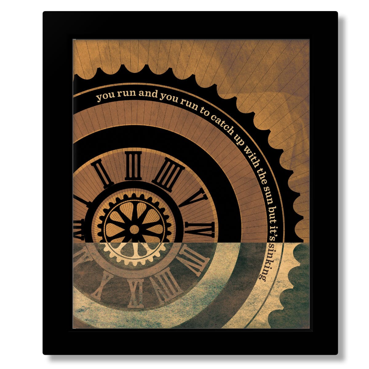 Time by Pink Floyd - Song Lyric Music Quote Artwork Print Song Lyrics Art Song Lyrics Art 8X10 FRAMED PRINT (NO MAT)