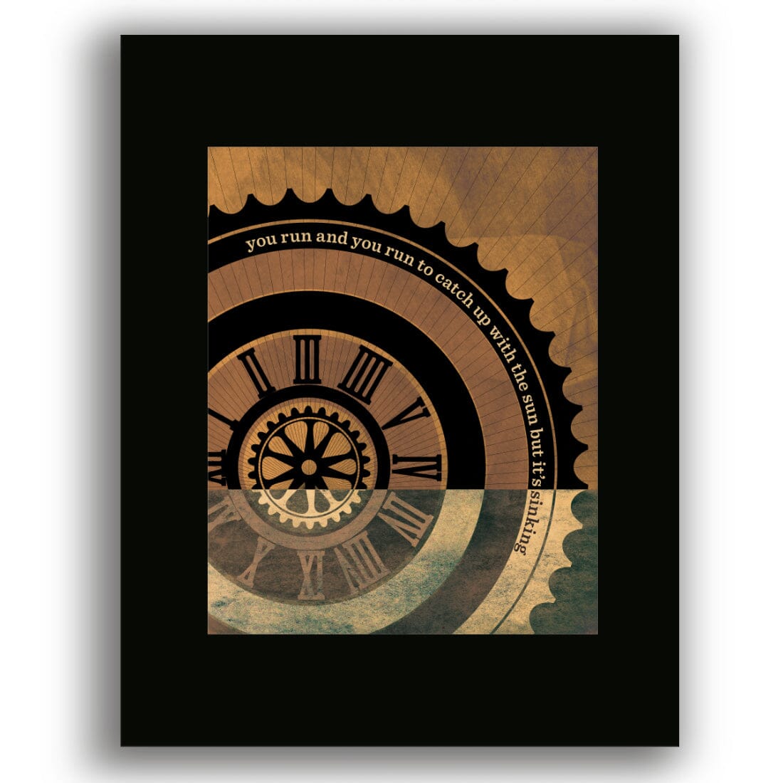 Time by Pink Floyd - Song Lyric Music Quote Artwork Print Song Lyrics Art Song Lyrics Art 8x10 Black Matted Print