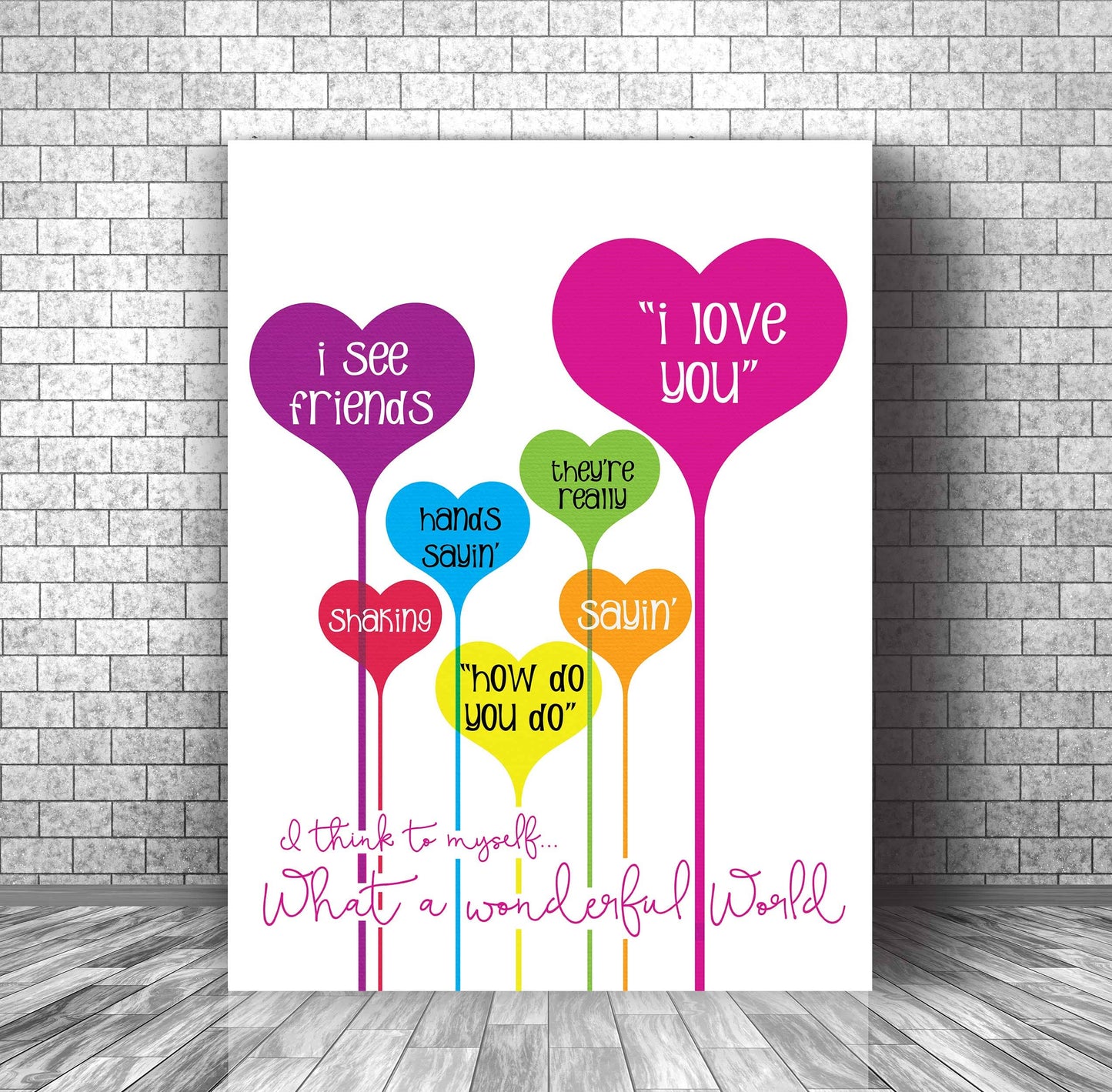 What a Wonderful World by Louie Armstrong - Wall Art Print Song Lyrics Art Song Lyrics Art 11x14 Canvas Wrap