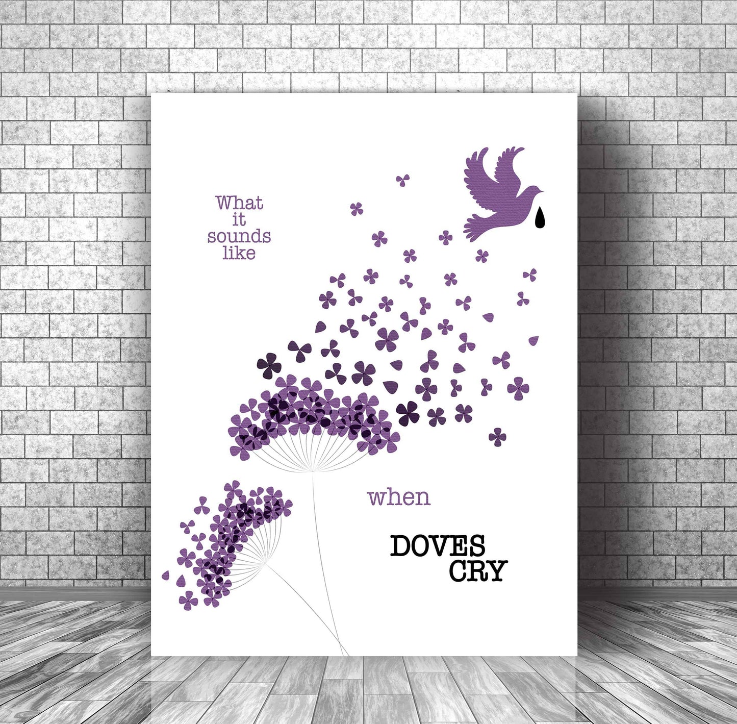 When Doves Cry by Prince - Song Lyrics Wall Art Print Poster Song Lyrics Art Song Lyrics Art 11x14 Canvas Wrap