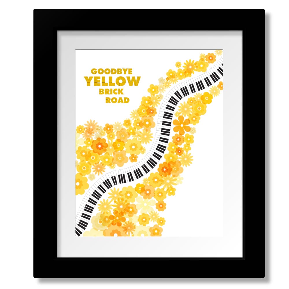 Goodbye Yellow Brick Road by Elton John - Song Lyric Print Song Lyrics Art Song Lyrics Art 8x10 Framed and Matted Print