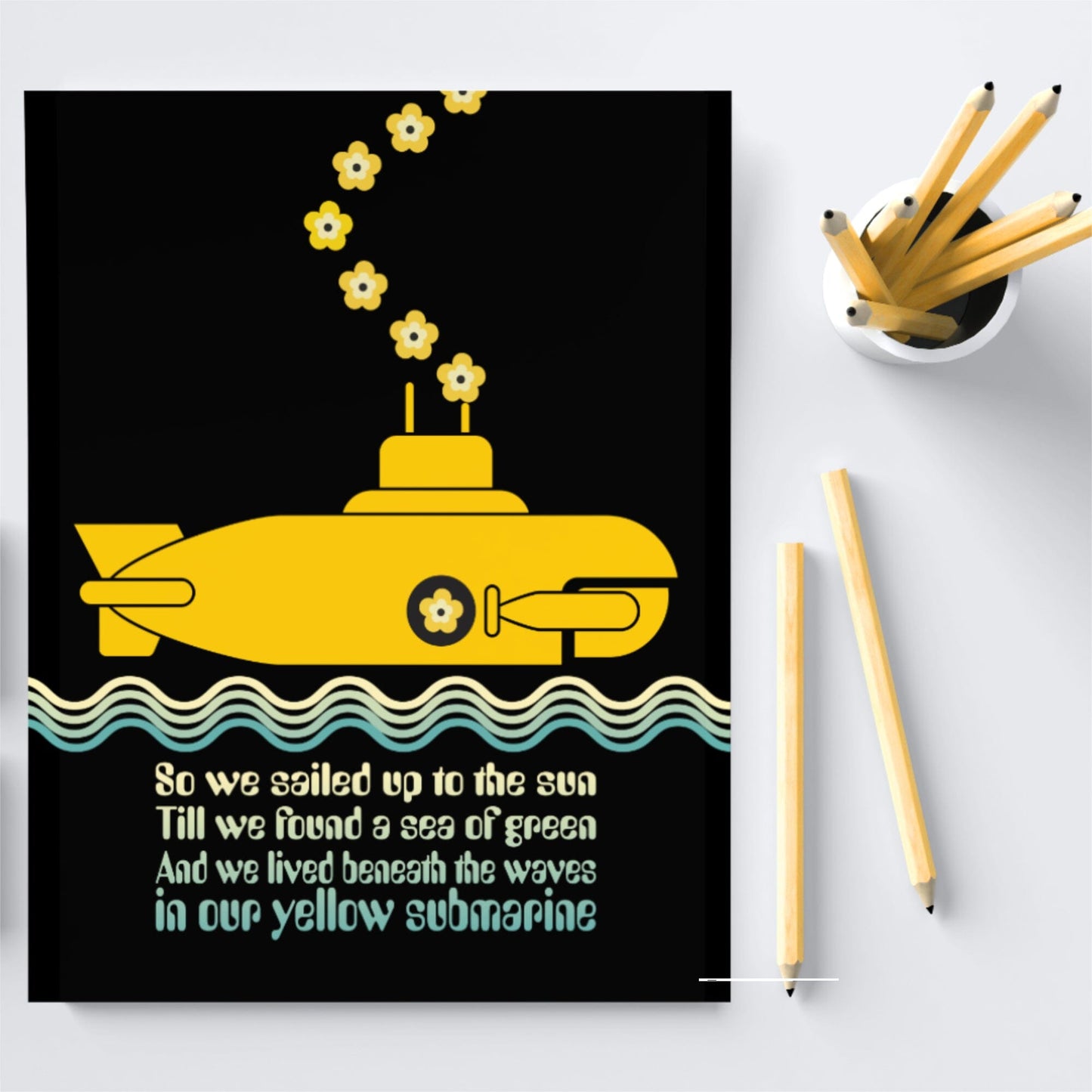 Yellow Submarine by the Beatles - Print Song Lyric Music Art Song Lyrics Art Song Lyrics Art 8x10 Unframed Print