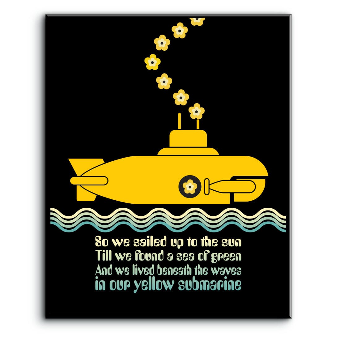 Yellow Submarine by the Beatles - Print Song Lyric Music Art Song Lyrics Art Song Lyrics Art 8x10 Plaque Mount