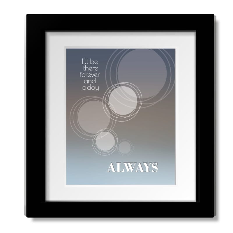 Always by Bon Jovi - Song Lyric Art Music Print Poster Song Lyrics Art Song Lyrics Art 8x10 Matted and Framed Print