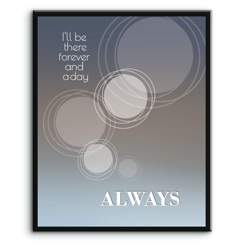 Always by Bon Jovi - Song Lyric Art Music Print Poster Song Lyrics Art Song Lyrics Art 8x10 Plaque Mount