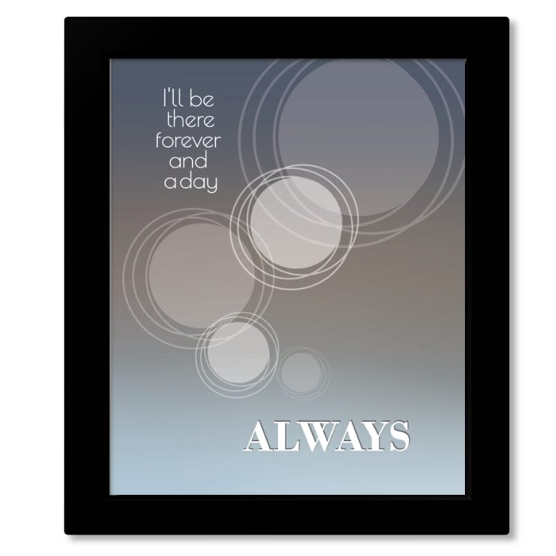 Always by Bon Jovi - Song Lyric Art Music Print Poster Song Lyrics Art Song Lyrics Art 8x10 Framed Print (without Mat)