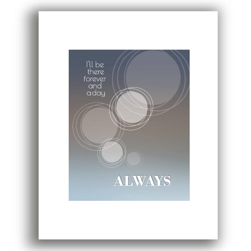 Always by Bon Jovi - Song Lyric Art Music Print Poster Song Lyrics Art Song Lyrics Art 8x10 Unframed White Matted Print