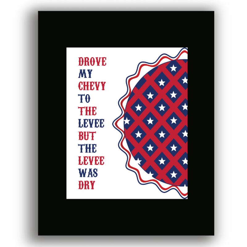 American Pie by Don McLean - Lyric Inspired Memorabilia Song Lyrics Art Song Lyrics Art 8x10 Black Matted Print