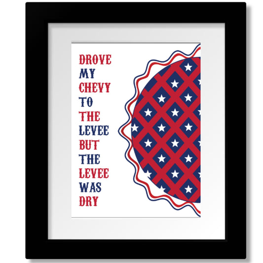 American Pie by Don McLean - Lyric Inspired Memorabilia Song Lyrics Art Song Lyrics Art 8x10 Matted and Framed Print