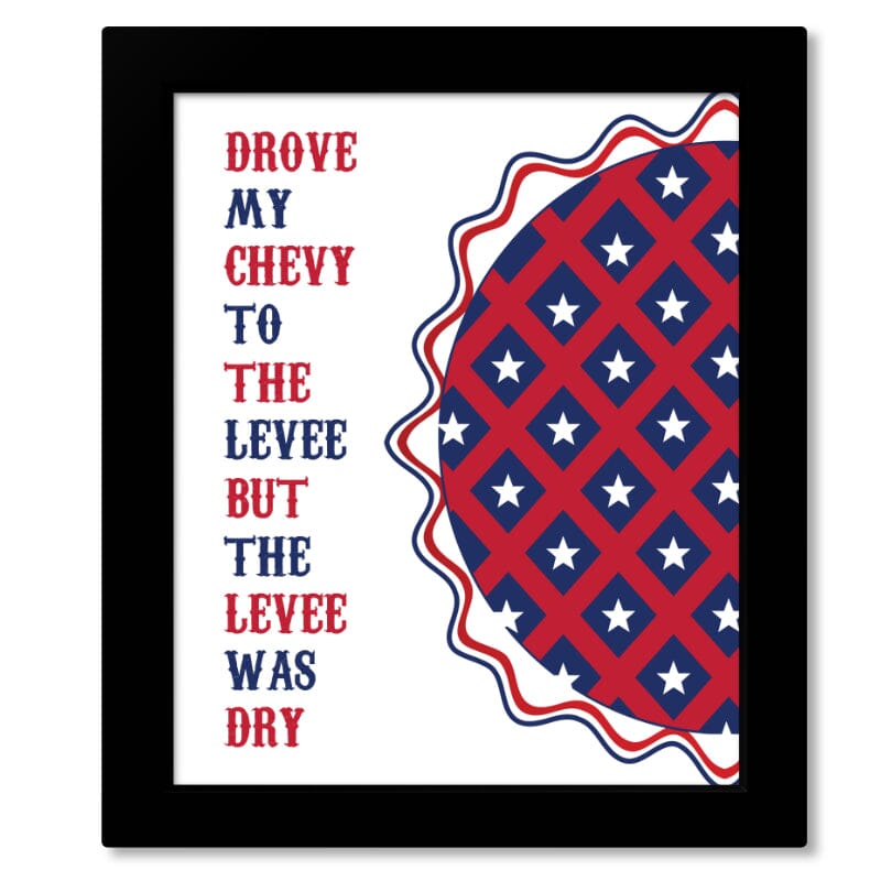 American Pie by Don McLean - Lyric Inspired Memorabilia Song Lyrics Art Song Lyrics Art 8x10 Framed Print (without mat)