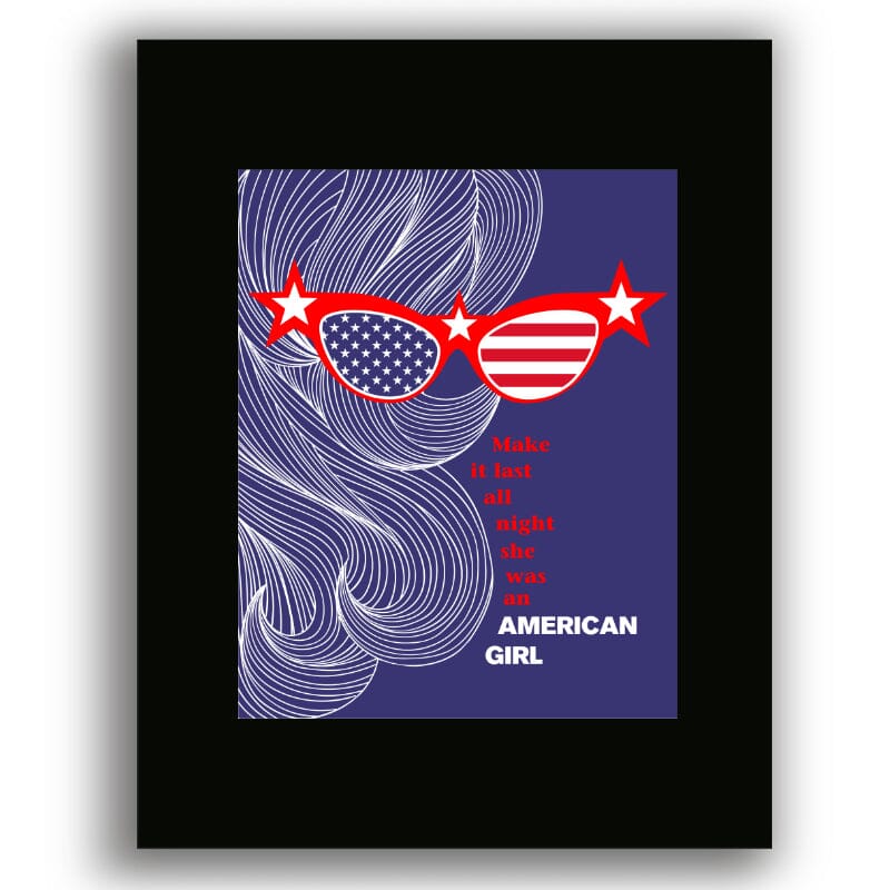 American Woman by the Guess Who - 70s Song Lyric Art Print Song Lyrics Art Song Lyrics Art 8x10 Black Matted Print