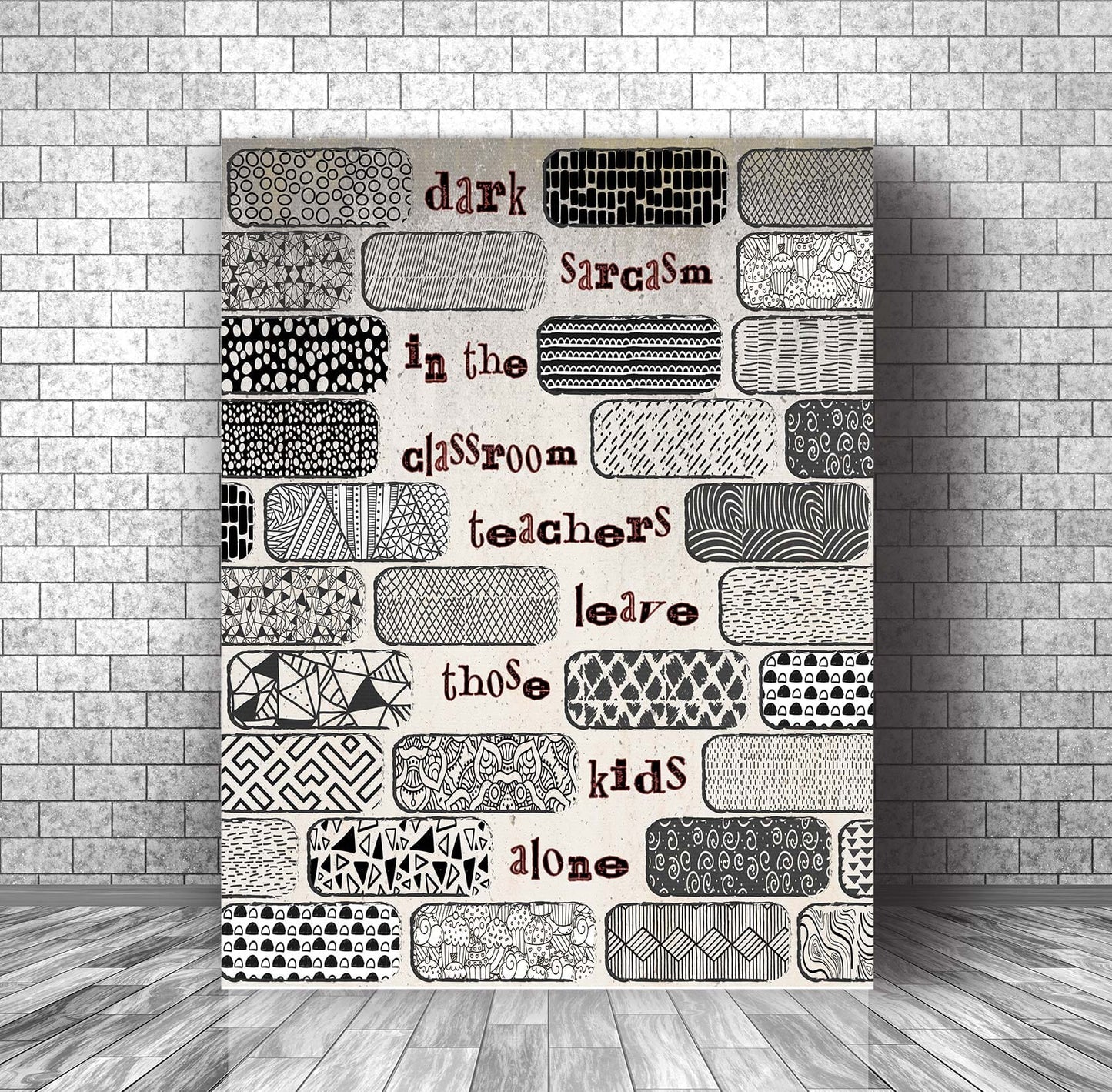 Another Brick in the Wall by Pink Floyd - Song Lyric Poster Song Lyrics Art Song Lyrics Art 11x14 Canvas Wrap