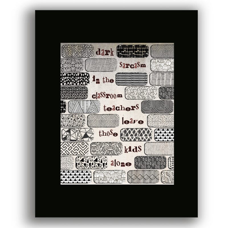 Another Brick in the Wall by Pink Floyd - Song Lyric Poster Song Lyrics Art Song Lyrics Art 8x10 Black Matted Unframed Print