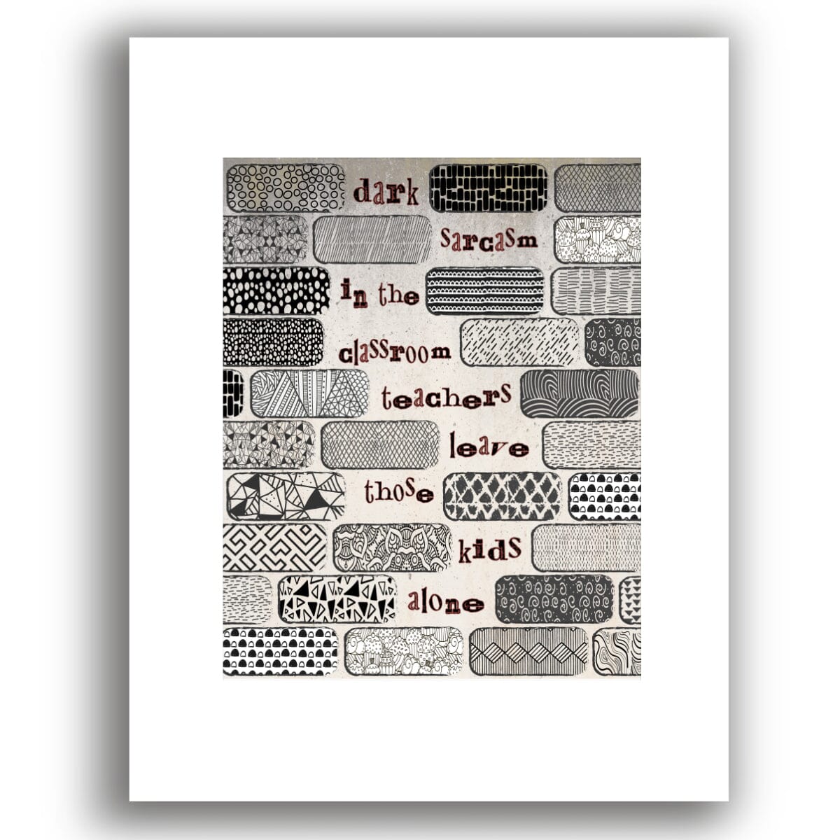 Another Brick in the Wall by Pink Floyd - Song Lyric Poster Song Lyrics Art Song Lyrics Art 8x10 White Matted Unframed Print