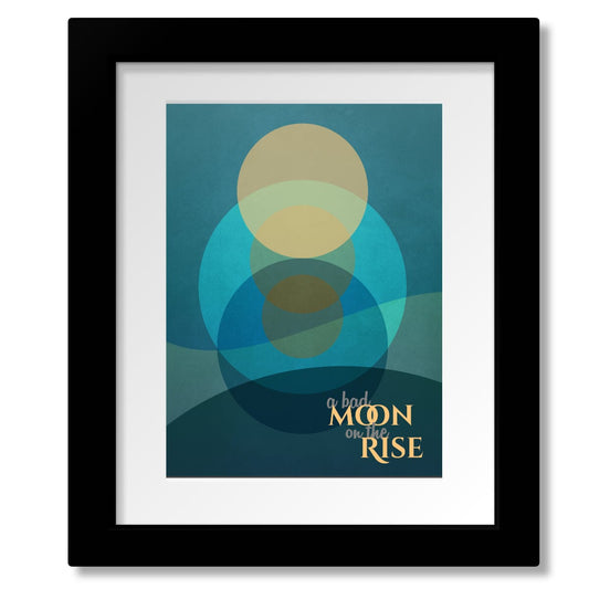 Bad Moon Rising by Creedence Clearwater Revival - Lyric Art Song Lyrics Art Song Lyrics Art 8x10 Matted and Framed Print