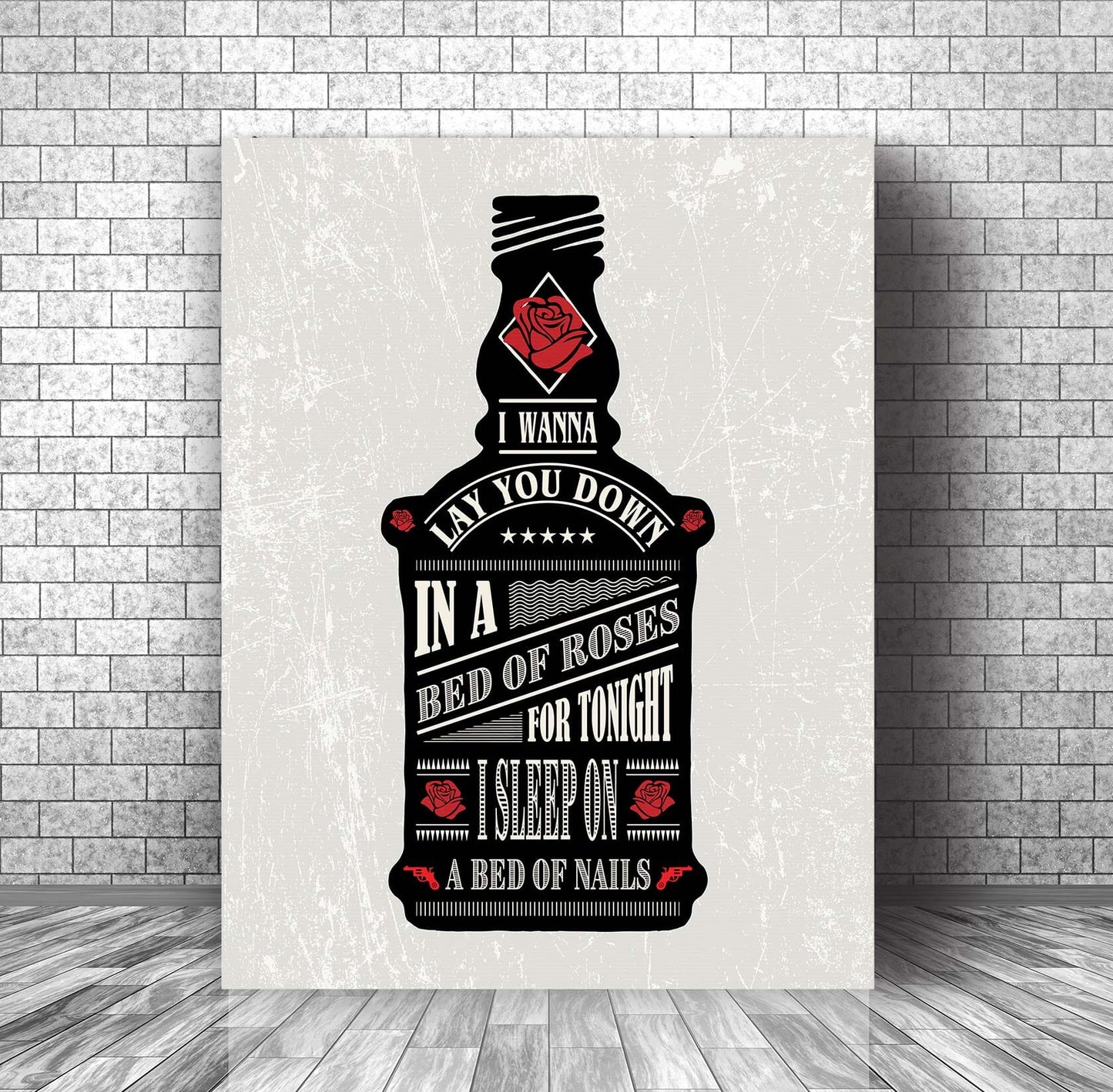 Bed of Roses Bon Jovi - Lyrically Inspired Music Wall Art Song Lyrics Art Song Lyrics Art 11x14 Canvas Wrap