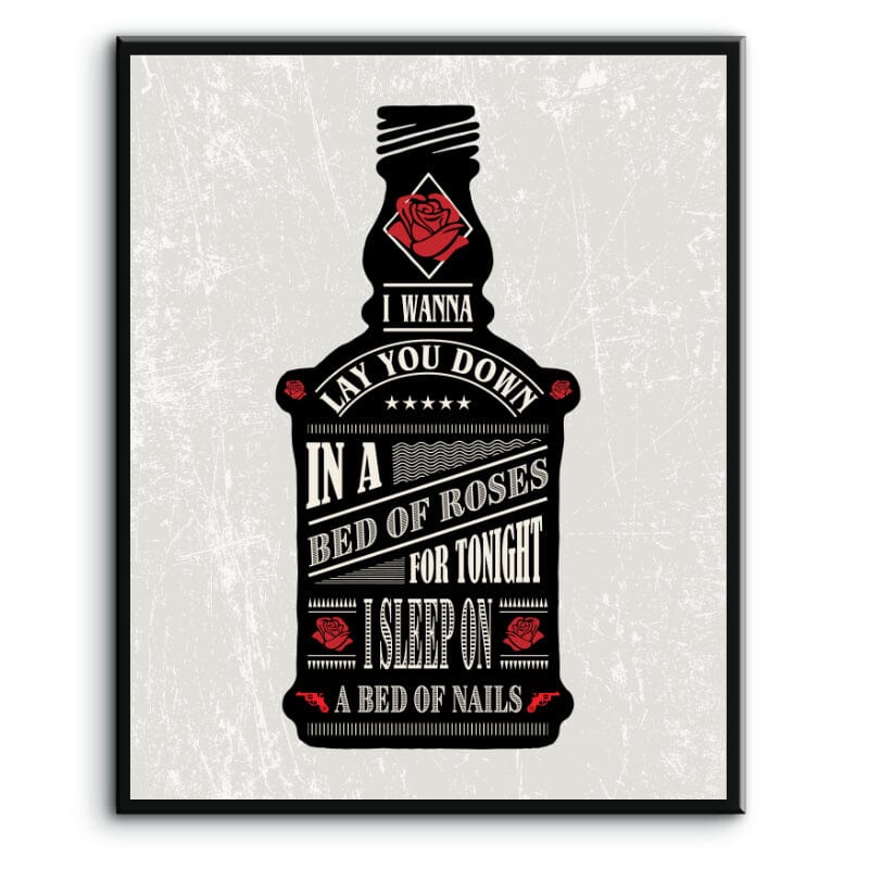 Bed of Roses Bon Jovi - Lyrically Inspired Music Wall Art Song Lyrics Art Song Lyrics Art 8x10 Plaque Mount