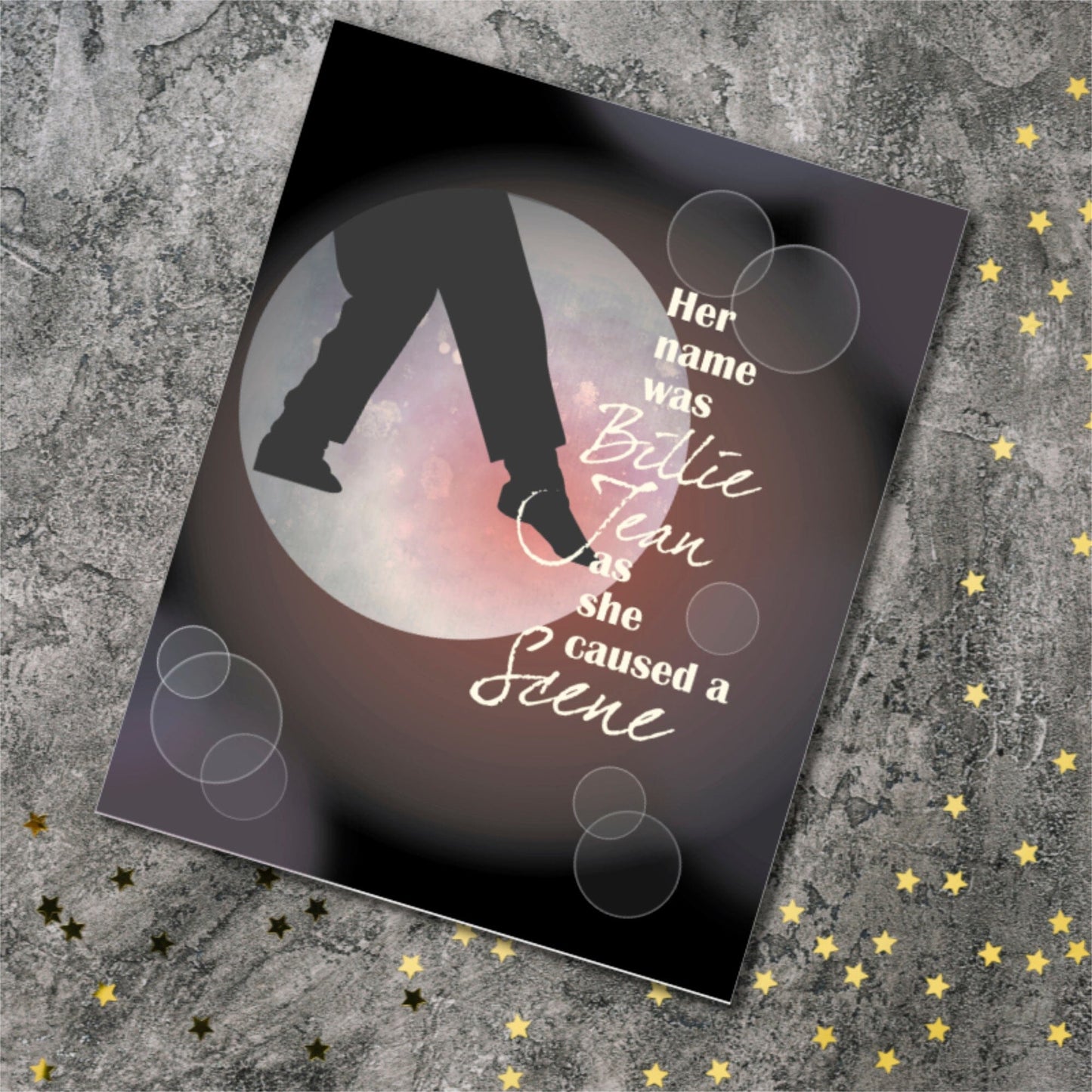 Billie Jean by Michael Jackson - 80s Song Lyric Artwork Print Song Lyrics Art Song Lyrics Art 8x10 Unframed Print