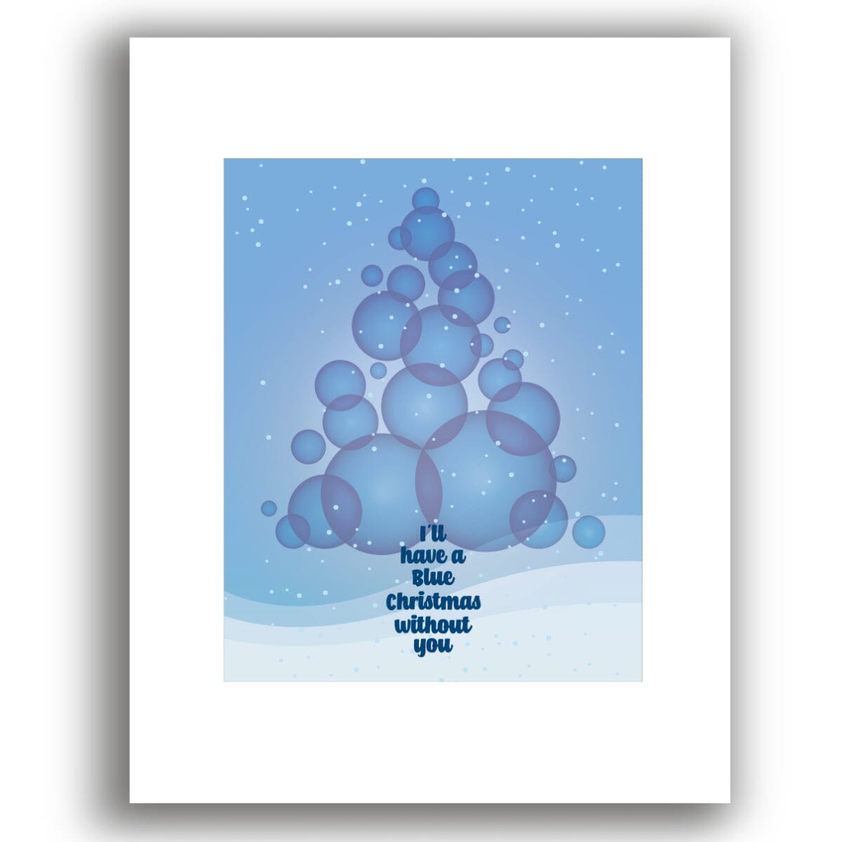 Blue Christmas by Elvis Presley - Lyric Inspired Art Print Song Lyrics Art Song Lyrics Art 8x10 White Matted Print