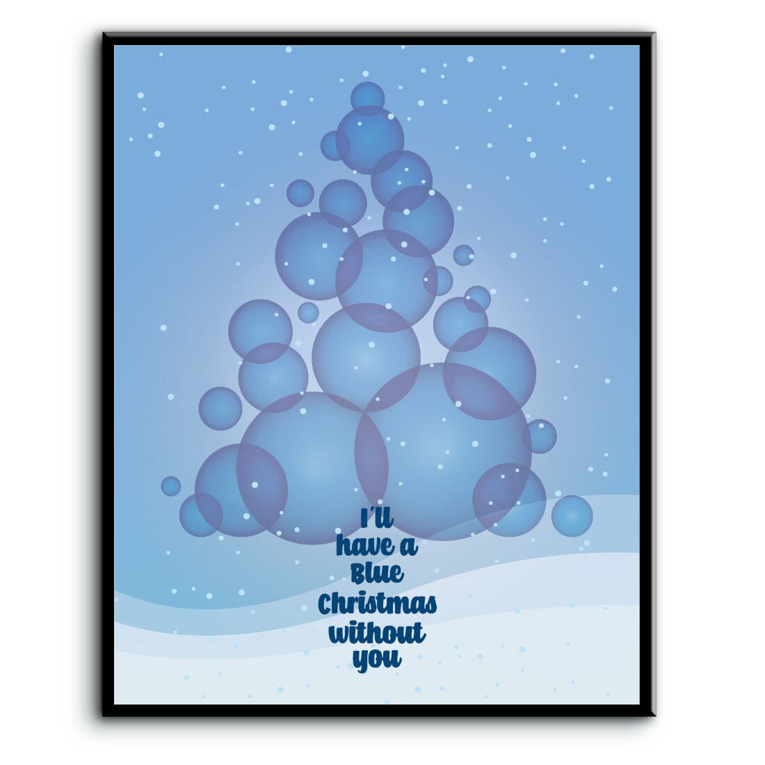 Blue Christmas by Elvis Presley - Lyric Inspired Art Print Song Lyrics Art Song Lyrics Art 8x10 Plaque Mount