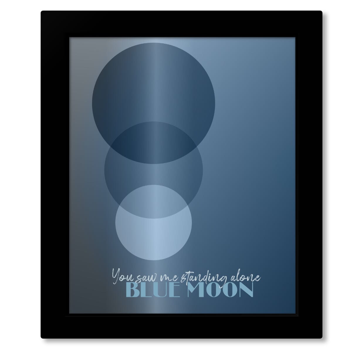 Blue Moon by the Marcels - 60s Song Lyric Wall Art Print Song Lyrics Art Song Lyrics Art 8x10 Framed Print (without mat)