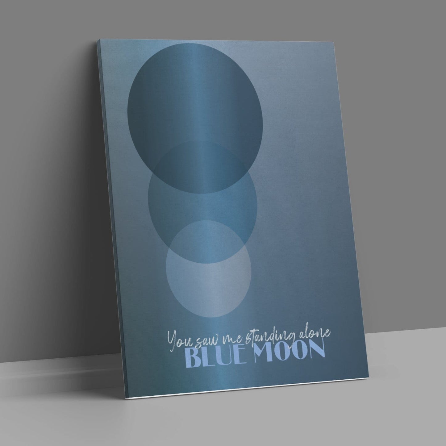 Blue Moon by the Marcels - 60s Song Lyric Wall Art Print Song Lyrics Art Song Lyrics Art 11x14 Canvas Wrap