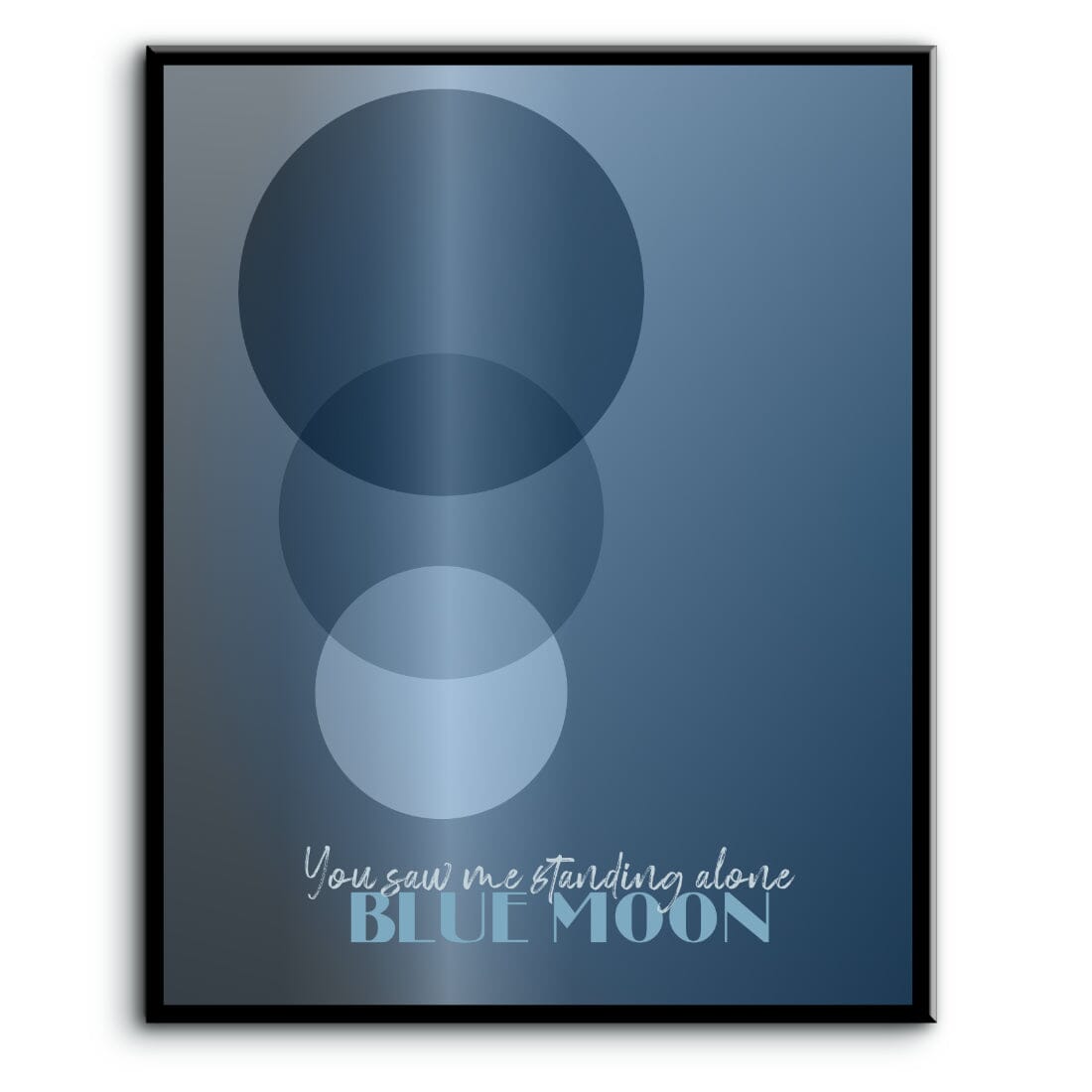 Blue Moon by the Marcels - 60s Song Lyric Wall Art Print Song Lyrics Art Song Lyrics Art 8x10 Plaque Mount