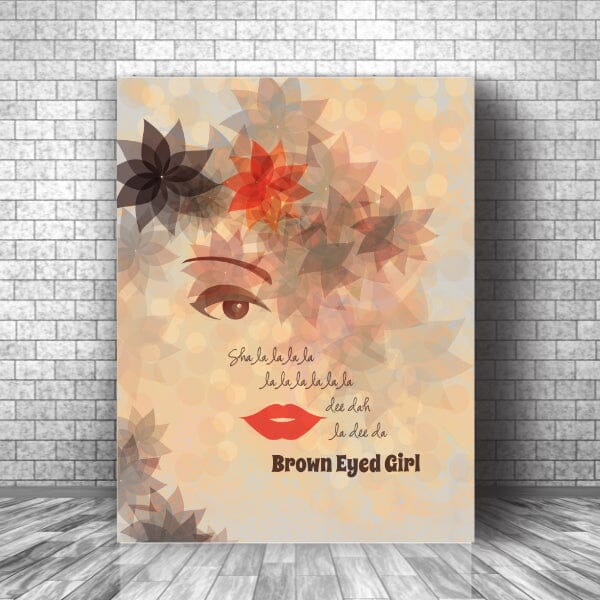 Brown Eyed Girl by Van Morrison - Rock Music Lyric Art Print Song Lyrics Art Song Lyrics Art 11x14 Canvas Wrap