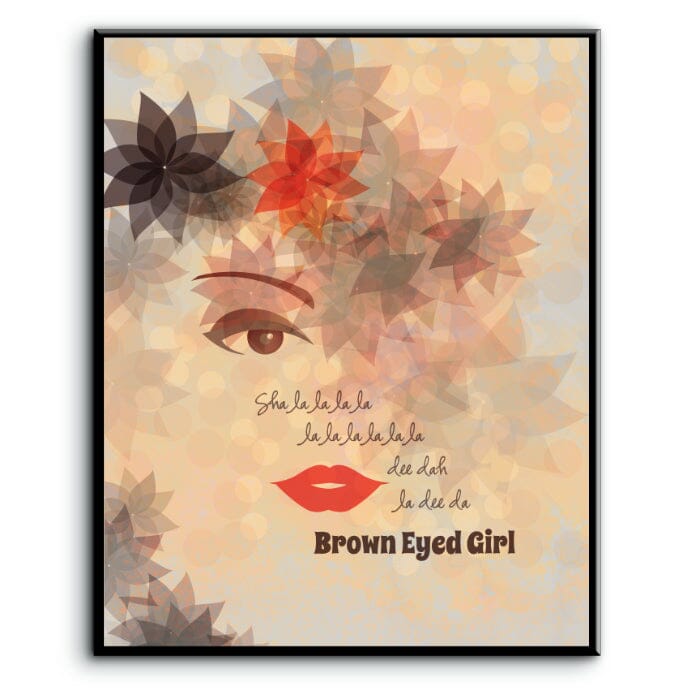 Brown Eyed Girl by Van Morrison - Rock Music Lyric Art Print Song Lyrics Art Song Lyrics Art 8x10 Plaque Mount
