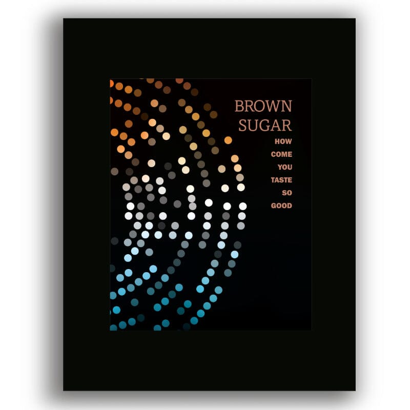 Brown Sugar by the Rolling Stones - Rock Song Lyric Art Song Lyrics Art Song Lyrics Art 8x10 Black Matted Print