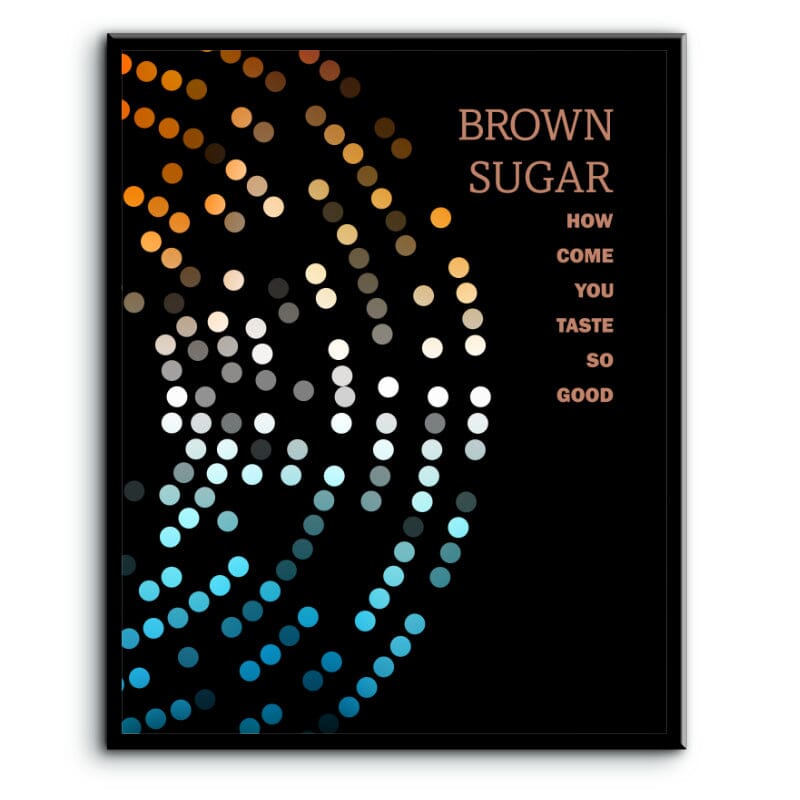 Brown Sugar by the Rolling Stones - Rock Song Lyric Art Song Lyrics Art Song Lyrics Art 8x10 Framed Print (without mat)