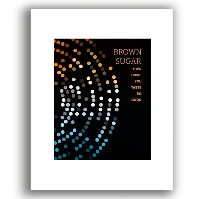 Brown Sugar by the Rolling Stones - Rock Song Lyric Art Song Lyrics Art Song Lyrics Art 11x14 White Matted Print