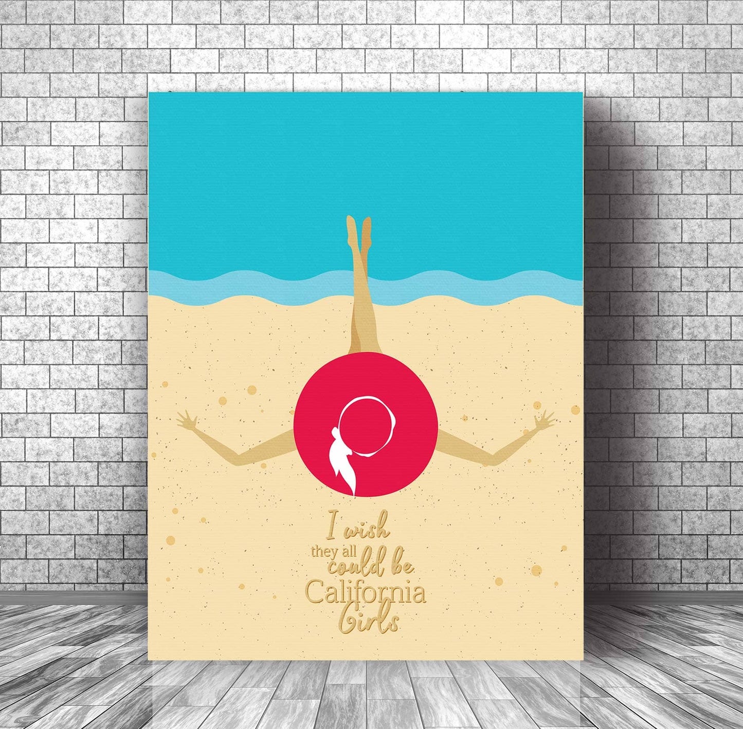 California Girls by Beach Boys - Music Lyric Poster Art Song Lyrics Art Song Lyrics Art 11x14 Canvas Wrap