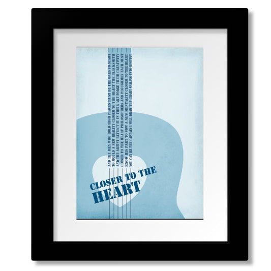 Closer to the Heart by Rush - Classic Rock Music Poster Art Song Lyrics Art Song Lyrics Art 8x10 Matted and Framed Print