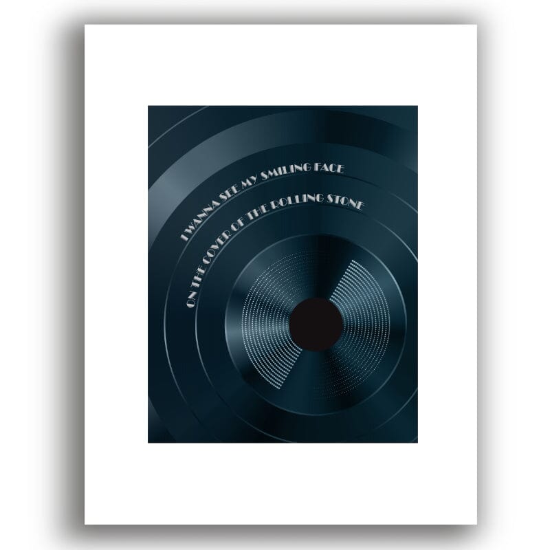 Cover of the Rolling Stone by Dr. Hook - 70s Music Lyric Art Song Lyrics Art Song Lyrics Art 8x10 White Matted Print