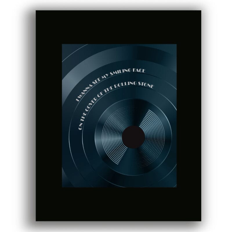 Cover of the Rolling Stone by Dr. Hook - 70s Music Lyric Art Song Lyrics Art Song Lyrics Art 8x10 Black Matted Print