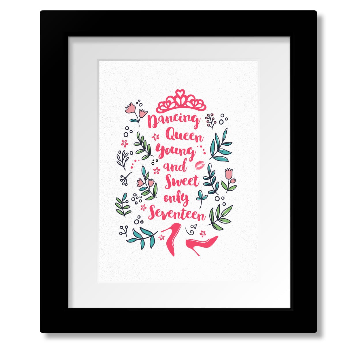 Dancing Queen by ABBA - Song Lyric Art Music Quote Print Song Lyrics Art Song Lyrics Art 8x10 Matted and Framed Print