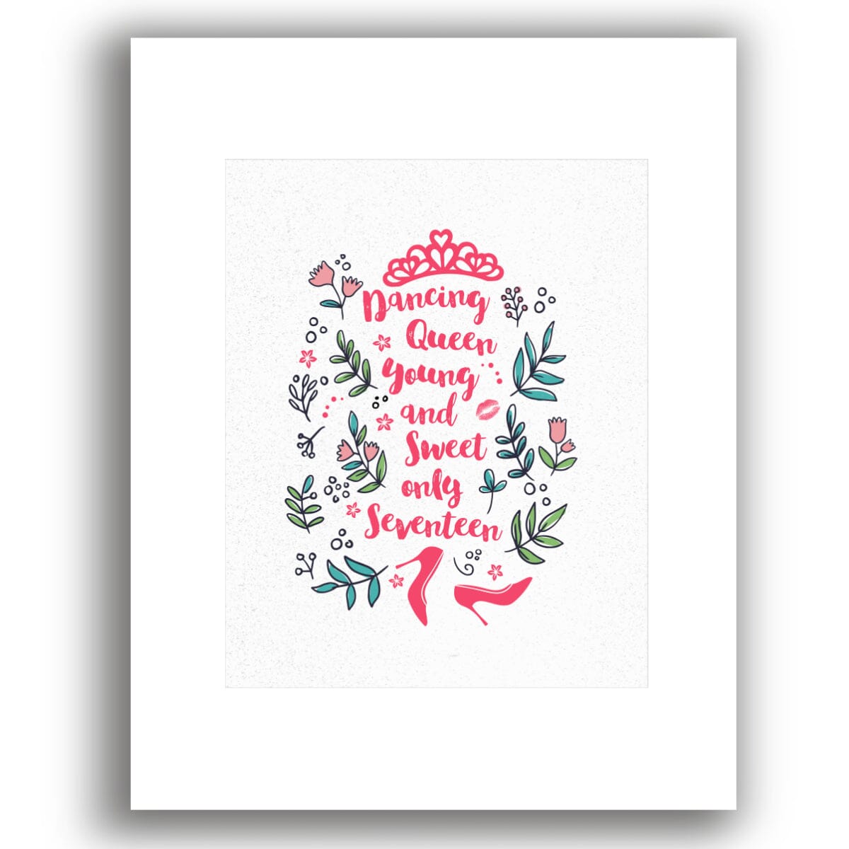 Dancing Queen by ABBA - Song Lyric Art Music Quote Print Song Lyrics Art Song Lyrics Art 8x10 White Matted Unframed Print